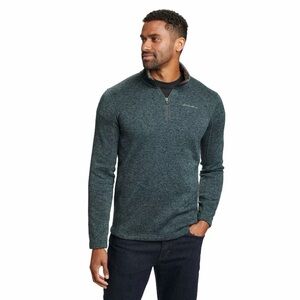 Men's Eddie Bauer Radiator Fleece Quarter Zip Pullover Peacock Green M Medium